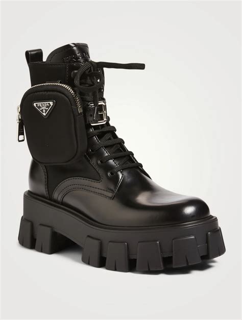 prada ankle pouch combat boots|Prada monolith boot dupe.